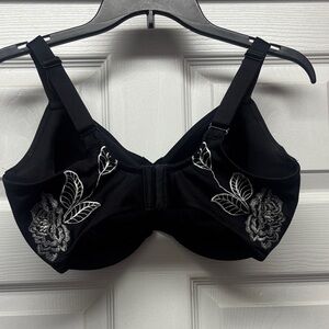 Wacoal Classic Black Supportive Bra 36 G Embroidered Detail